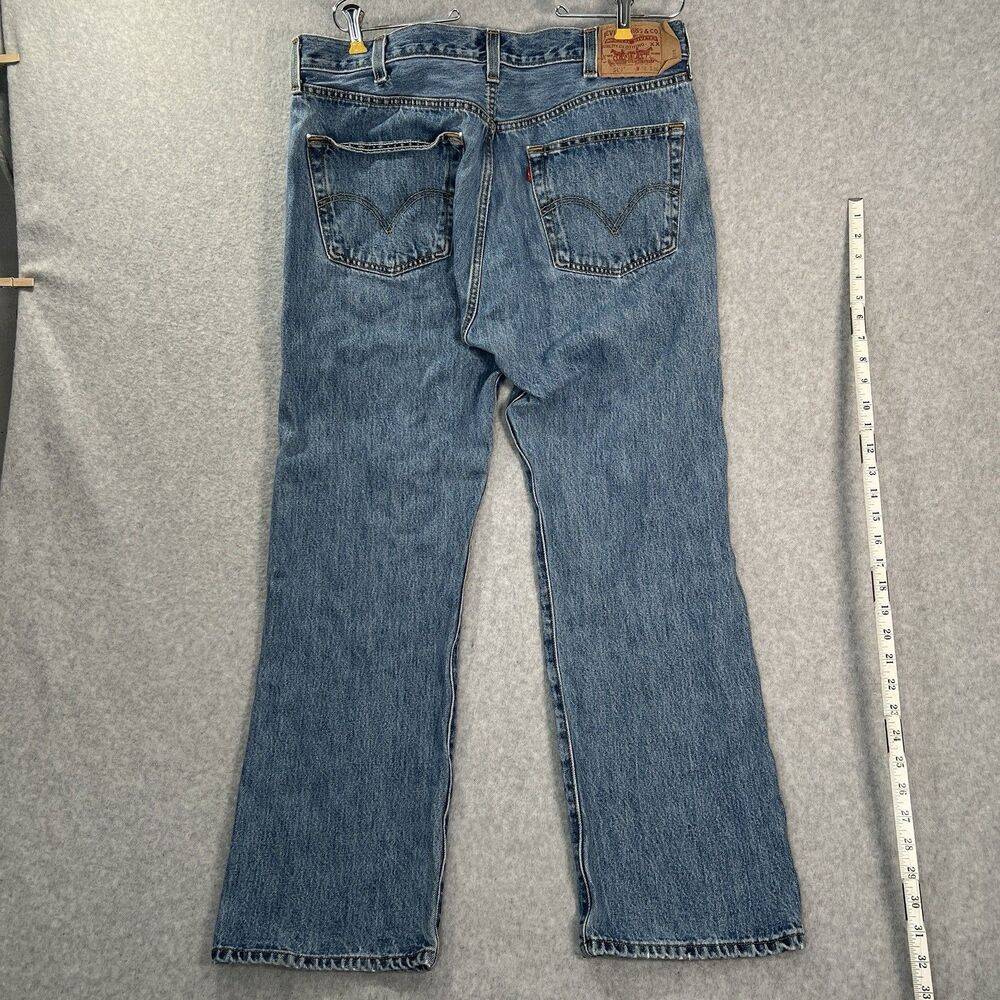 VTG 90's Levis 501 Jeans Men's 38x30 (fits 36x30) Faded Blue Button Fly Med Wash